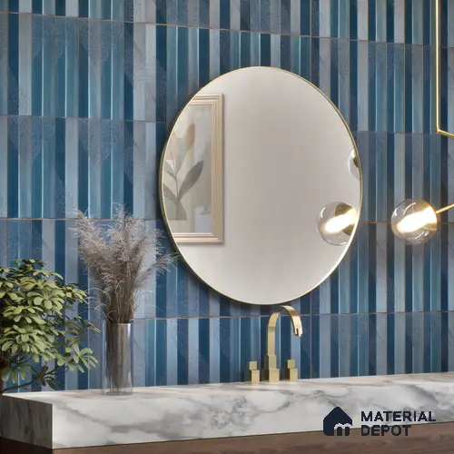 Subway Wall Tile TL 05001 B Lucent Aquamarine Glow 12 x 3 inch Ceramic Matte Finish - 9 mm | Suitable for Highlighter Walls, Foyer, Bathroom, Kitchen Wall & Backsplashes
