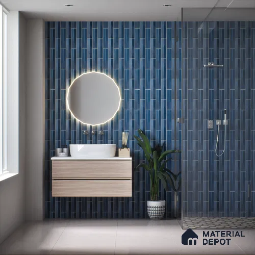 Subway Wall Tile TL 05001 B Lucent Aquamarine Glow 12 x 3 inch Ceramic Matte Finish - 9 mm | Suitable for Highlighter Walls, Foyer, Bathroom, Kitchen Wall & Backsplashes