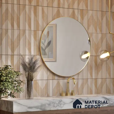 Subway Wall Tile TL 05001 D Lucent Prism Latte 12 x 3 inch Ceramic Matte Finish - 9 mm | Suitable for Highlighter Walls, Foyer, Bathroom, Kitchen Wall & Backsplashes (Sample)