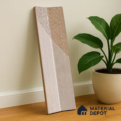 Subway Wall Tile TL 05001 D Lucent Prism Latte 12 x 3 inch Ceramic Matte Finish - 9 mm | Suitable for Highlighter Walls, Foyer, Bathroom, Kitchen Wall & Backsplashes (Sample)