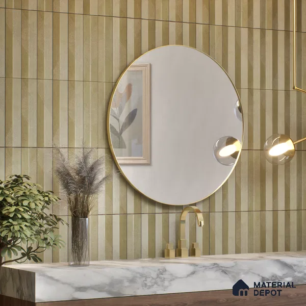 Subway Wall Tile TL 05001 E Lucent Veined Brown 12 x 3 inch Ceramic Matte Finish - 9 mm | Suitable for Highlighter Walls, Foyer, Bathroom, Kitchen Wall & Backsplashes (Sample)