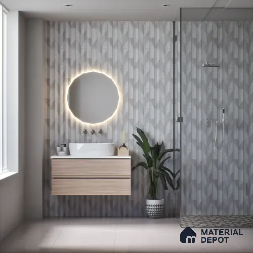 Subway Wall Tile TL 05001 F Lucent Liner White Lilac 12 x 3 inch Ceramic Matte Finish - 9 mm | Suitable for Highlighter Walls, Foyer, Bathroom, Kitchen Wall & Backsplashes