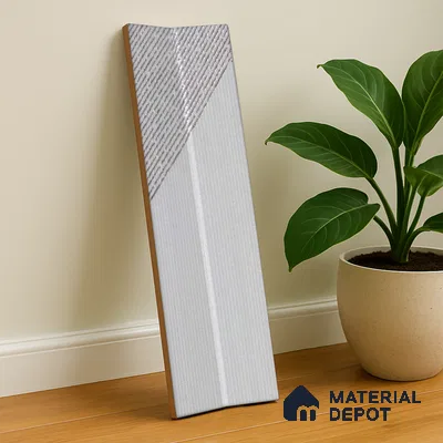 Subway Wall Tile TL 05001 F Lucent Liner White Lilac 12 x 3 inch Ceramic Matte Finish - 9 mm | Suitable for Highlighter Walls, Foyer, Bathroom, Kitchen Wall & Backsplashes (Sample)