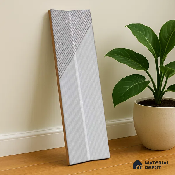 Subway Wall Tile TL 05001 F Lucent Liner White Lilac 12 x 3 inch Ceramic Matte Finish - 9 mm | Suitable for Highlighter Walls, Foyer, Bathroom, Kitchen Wall & Backsplashes (Sample)