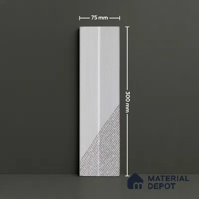 Subway Wall Tile TL 05001 F Lucent Liner White Lilac 12 x 3 inch Ceramic Matte Finish - 9 mm | Suitable for Highlighter Walls, Foyer, Bathroom, Kitchen Wall & Backsplashes (Sample)