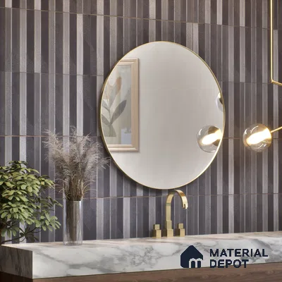 Subway Wall Tile TL 05001 Lucent Weaved Shadows 12 x 3 inch Ceramic Matte Finish - 9 mm | Suitable for Highlighter Walls, Foyer, Bathroom, Kitchen Wall & Backsplashes (Sample)