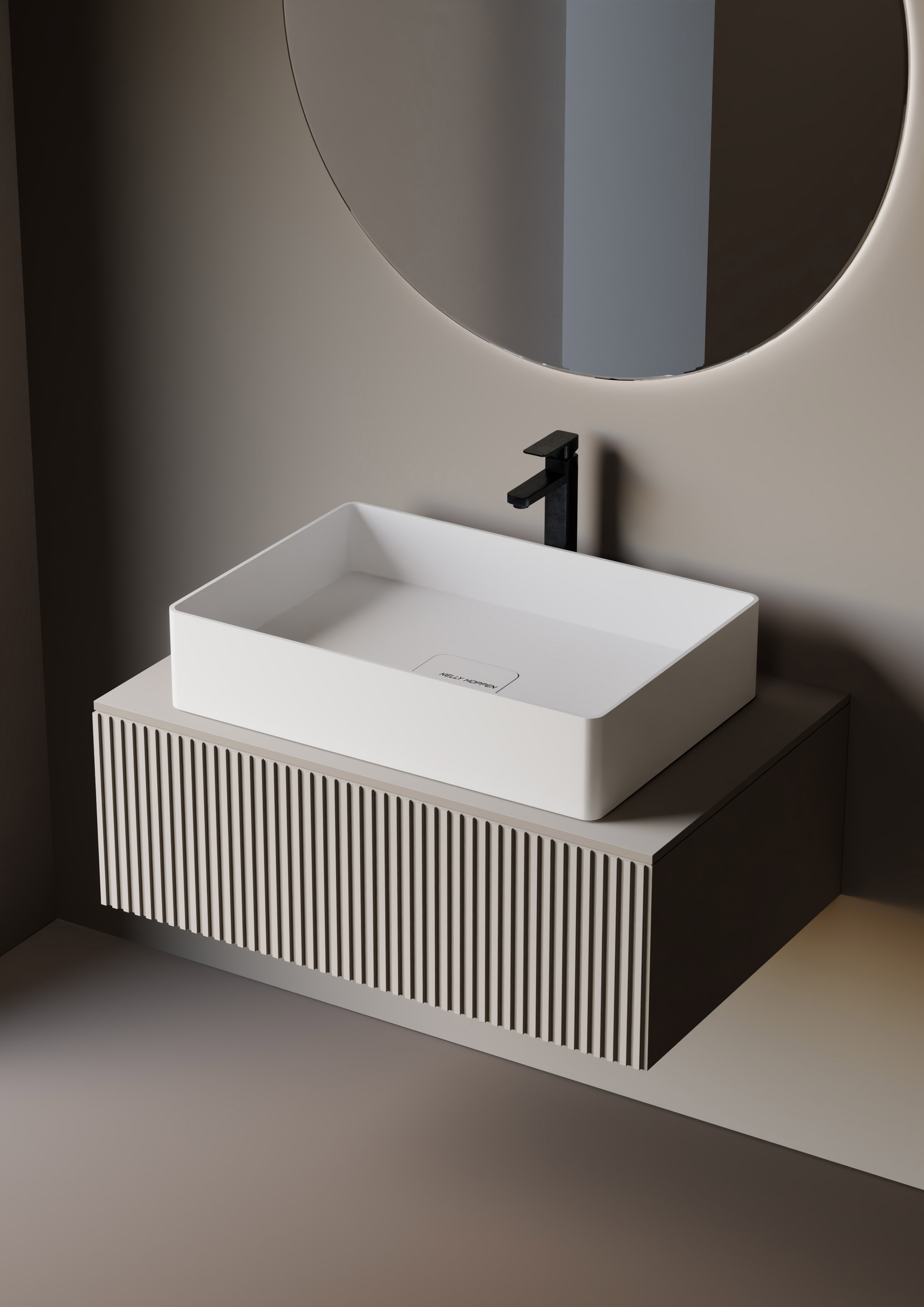 Monaco Solid White Translucent Basin BS 00205 590 x 395 mm Artificial Stone Acrylic Body Stain Free Designer Basin - 140 mm | Suitable For Bathroom, Vanity & Utility Areas