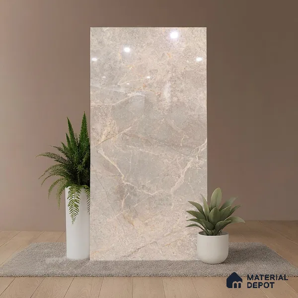 TL 00954 Monard Beige 1200 x 600 mm PGVT Glossy Finish Tile - 9 mm | Random Designs