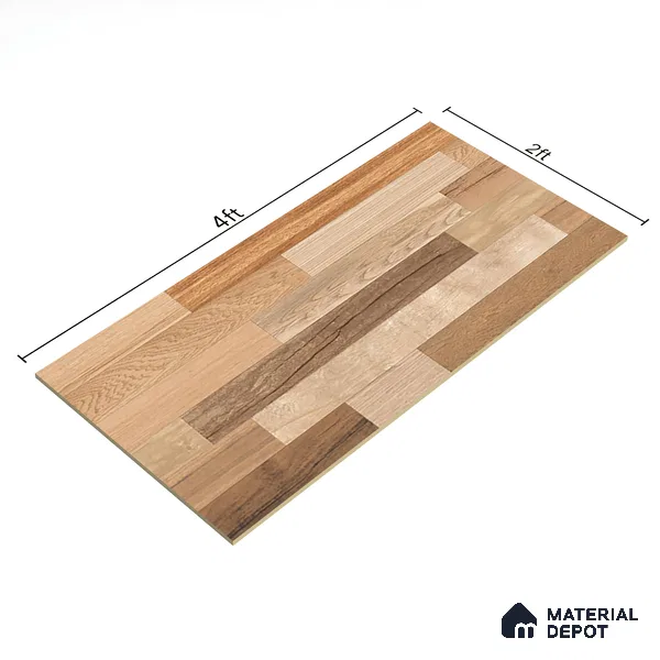 TL 03070 Montana Oak 4 ft x 2 ft Diamond Finish Wooden Look Tile - 9 mm (Random 3)