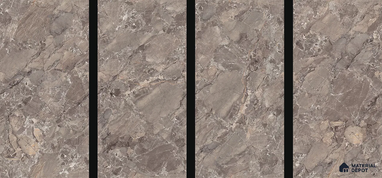 TL 00831 Fontana Choco 1200x600 mm Random Face Endless Glossy Finish Vitrified Wall & Floor Tile - 9 mm (Sample)