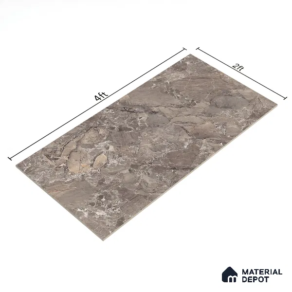 TL 00831 Fontana Choco 1200x600 mm Random Face Endless Glossy Finish Vitrified Wall & Floor Tile - 9 mm (Sample)