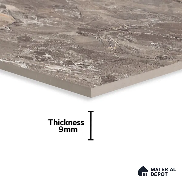 TL 00831 Fontana Choco 1200x600 mm Random Face Endless Glossy Finish Vitrified Wall & Floor Tile - 9 mm (Sample)
