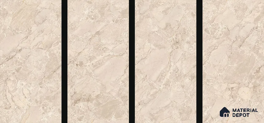 TL 00830 Fontana Crema 1200x600 mm Random Face Endless Glossy Finish Vitrified Wall & Floor Tile - 9 mm