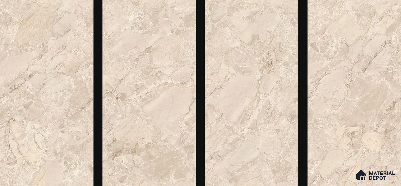 TL 00830 Fontana Crema 1200x600 mm Random Face Endless Glossy Finish Vitrified Wall & Floor Tile - 9 mm