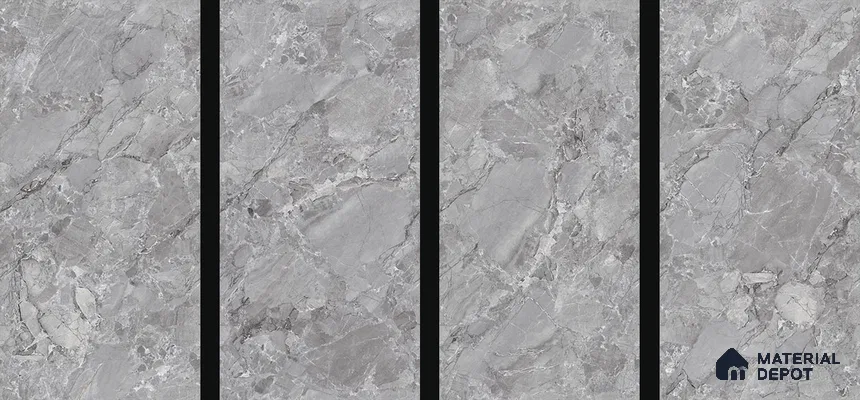 TL 00829 Fontana Silver 1200x600 mm Random Face Endless Glossy Finish Vitrified Wall & Floor Tile - 9 mm (Sample)