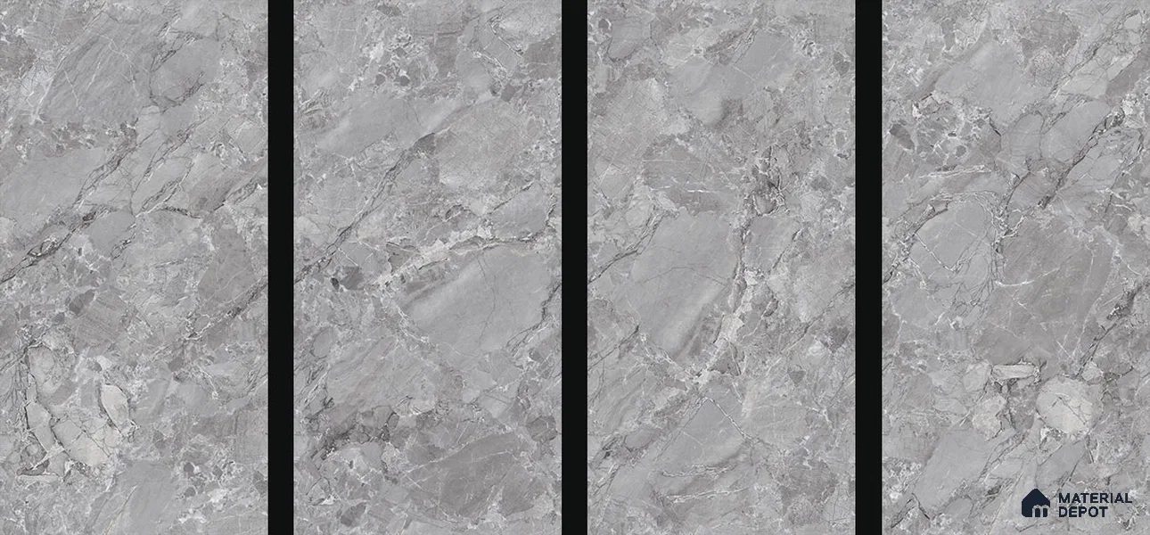 TL 00829 Fontana Silver 1200x600 mm Random Face Endless Glossy Finish Vitrified Wall & Floor Tile - 9 mm (Sample)