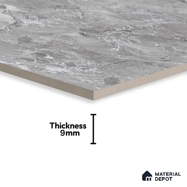 TL 00829 Fontana Silver 1200x600 mm Random Face Endless Glossy Finish Vitrified Wall & Floor Tile - 9 mm (Sample)