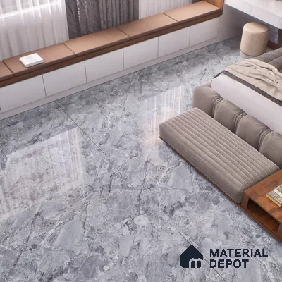 TL 00829 Fontana Silver 1200x600 mm Random Face Endless Glossy Finish Vitrified Wall & Floor Tile - 9 mm (Sample)