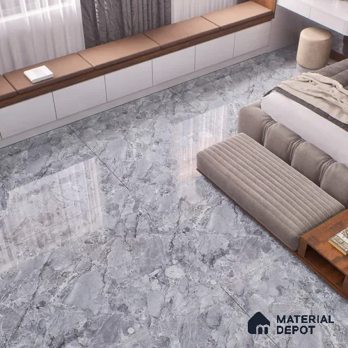 TL 00829 Fontana Silver 1200x600 mm Random Face Endless Glossy Finish Vitrified Wall & Floor Tile - 9 mm