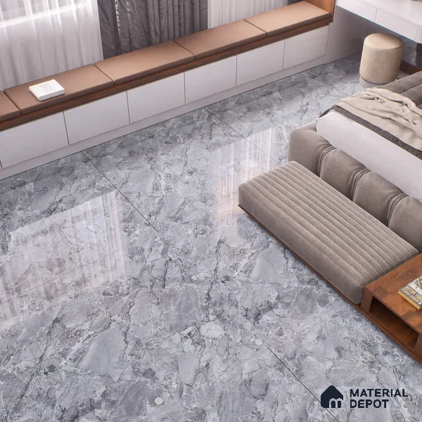 TL 00829 Fontana Silver 1200x600 mm Random Face Endless Glossy Finish Vitrified Wall & Floor Tile - 9 mm (Sample)
