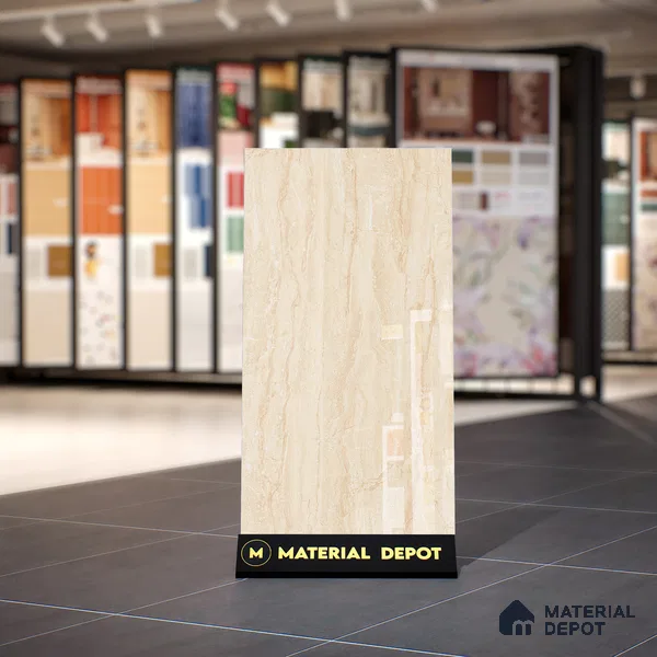 TL 00826 Limestone Light 1200x600 mm Glossy Finish Vitrified Wall & Floor Tile - 9 mm (Sample)