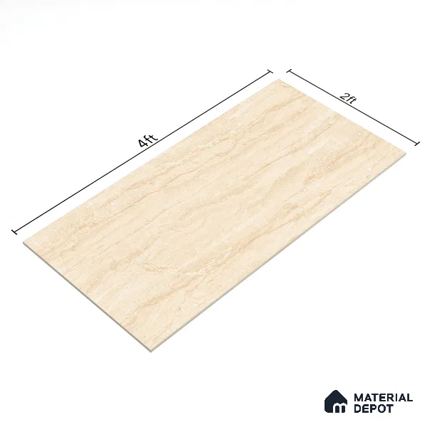 TL 00826 Limestone Light 1200x600 mm Glossy Finish Vitrified Wall & Floor Tile - 9 mm (Sample)