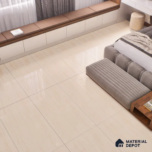 TL 00826 Limestone Light 1200x600 mm Glossy Finish Vitrified Wall & Floor Tile - 9 mm (Sample)