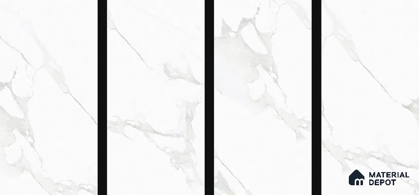 TL 00817 Statuario White 1200x600 mm Random Face Glossy Finish Vitrified Wall & Floor Tile - 9 mm (Sample)