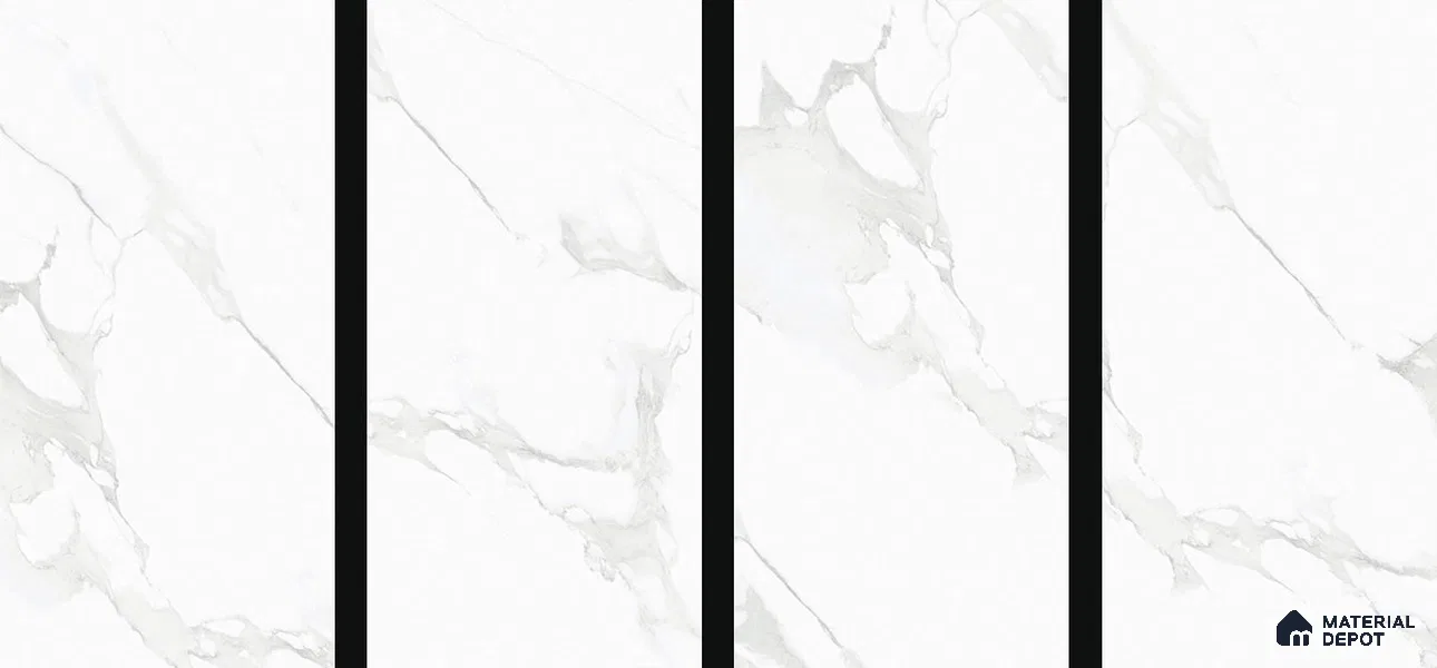 TL 00817 Statuario White 1200x600 mm Random Face Glossy Finish Vitrified Wall & Floor Tile - 9 mm (Sample)