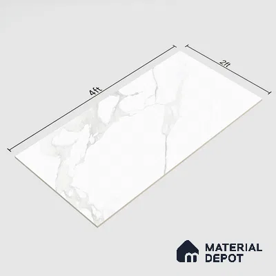 TL 00817 Statuario White 1200x600 mm Random Face Glossy Finish Vitrified Wall & Floor Tile - 9 mm (Sample)