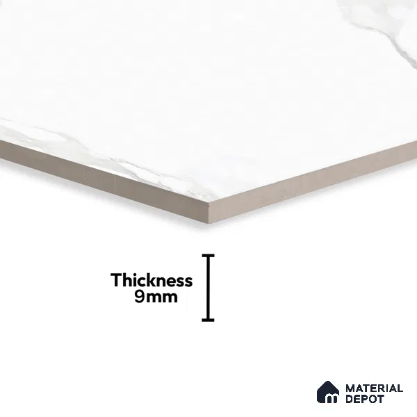 TL 00817 Statuario White 1200x600 mm Random Face Glossy Finish Vitrified Wall & Floor Tile - 9 mm (Sample)