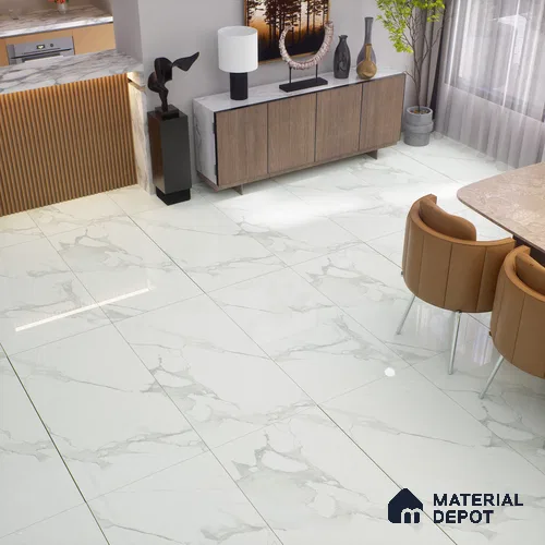 TL 00817 Statuario White 1200x600 mm Random Face Glossy Finish Vitrified Wall & Floor Tile - 9 mm
