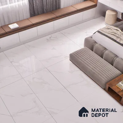 TL 00817 Statuario White 1200x600 mm Random Face Glossy Finish Vitrified Wall & Floor Tile - 9 mm (Sample)