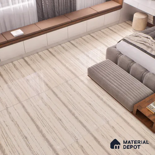 TL 00825 Travertino Classic 1200x600 mm Random Face Glossy Finish Vitrified Wall & Floor Tile - 9 mm
