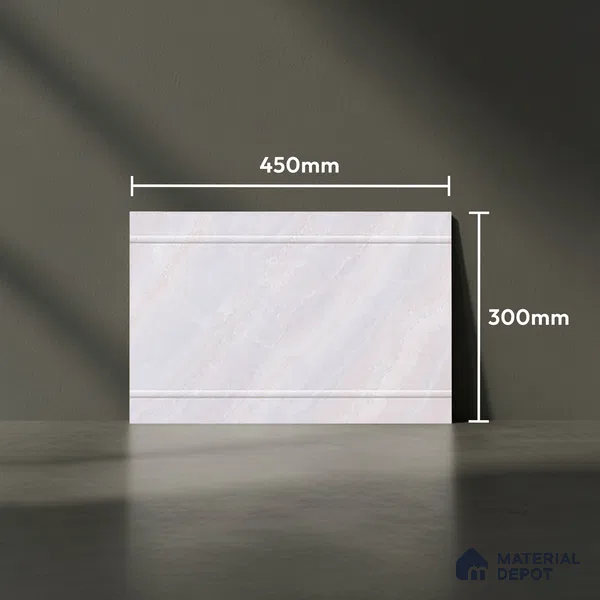 Budget Friendly Marble Wall Tile Value For Money TL 01881 C  18 x 12 inch - Ceramic Glossy Finish -6 mm  | Suitable for Kitchen & Bathroom