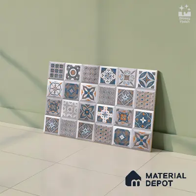 Budget Friendly Highlighter Wall Tile Value For Money TL 01881 D  18 x 12 inch - Ceramic Glossy Finish -6 mm  | Suitable for Kitchen & Bathroom