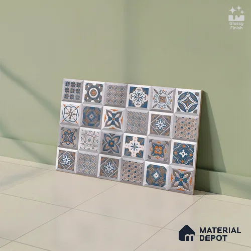Budget Friendly Highlighter Wall Tile Value For Money TL 01881 D  18 x 12 inch - Ceramic Glossy Finish -6 mm  | Suitable for Kitchen & Bathroom