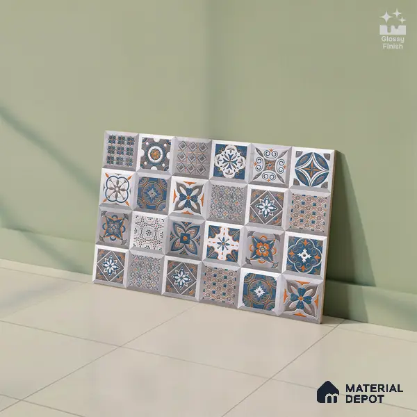 Budget Friendly Highlighter Wall Tile Value For Money TL 01881 D 18 x 12 inch - Ceramic Glossy Finish -6 mm | Suitable for Kitchen & Bathroom