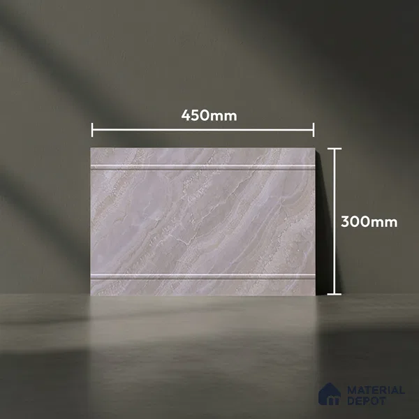 Budget Friendly Marble Wall Tile Value For Money TL 01881 A  18 x 12 inch - Ceramic Glossy Finish -6 mm  | Suitable for Kitchen & Bathroom