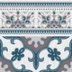 Moroccan Carpet Floor Tile TL 06682 B Barcelona Grenade 1 ft x 1 ft Blue Ceramic Glue Matte Finish Border Tile - 9 mm | Ideal for Living Room, Kitchen, Dining Area | Please Expect a Slight Variation of Pattern | Image 03