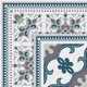 Moroccan Carpet Floor Tile TL 06682 Barcelona Grenade 1 ft x 1 ft Blue Ceramic Glue Matte Finish Corner Tile - 9 mm | Ideal for Living Room, Kitchen, Dining Area | Please Expect a Slight Variation of Pattern | Image 01