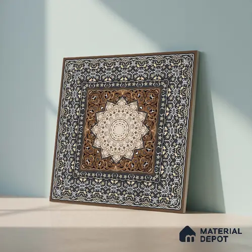 Moroccan Carpet Wall & Floor Tile TL 05331 C Atlas Marrakeh Mix Type C 2 ft x 2 ft Vitrified Matte Finish - 9 mm | Suitable for Entrance Areas, Coutyard, Patio, Verandahs | Please Expect a Slight Variation of Pattern