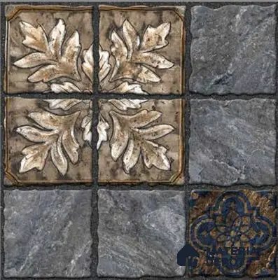 Moroccan Floor Tile TL 05333 Strada Floriana Grey 16 inch x 16 inch Vitrified Punch Matte Finish - 12 mm | Suitable for Parking, Balcony, Courtyard, Patio, Terrace | Pattern Alignment May Vary | 2-3 mm Spacer is Mandatory