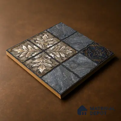 Moroccan Floor Tile TL 05333 Strada Floriana Grey 16 inch x 16 inch Vitrified Punch Matte Finish - 12 mm | Suitable for Parking, Balcony, Courtyard, Patio, Terrace | Pattern Alignment May Vary | 2-3 mm Spacer is Mandatory