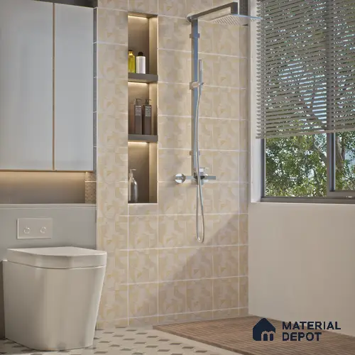 Moroccan Floor & Wall Tile TL 06074 Cravet 200 x 200 mm Vitrified Carving Matte Finish - 9 mm | Ideal For Living Room, Bathroom, Kitchen | 2 mm Spacer is Mandatory | Please Expect a Slight Variation of Pattern