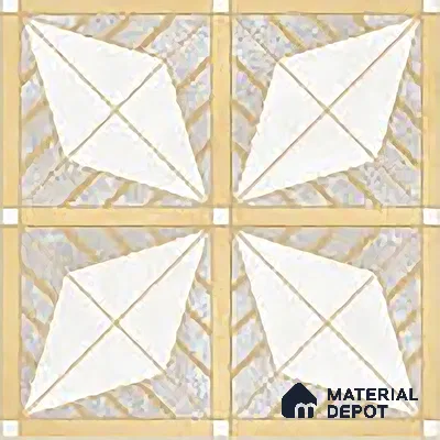 Moroccan Floor & Wall Tile TL 06075 Leora Gold 200 x 200 mm Vitrified Carving Matte Finish - 9 mm | Ideal For Living Room, Bathroom, Kitchen | 2 mm Spacer is Mandatory | Please Expect a Slight Variation of Pattern