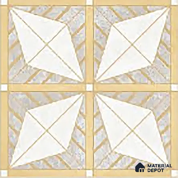 Moroccan Floor & Wall Tile TL 06075 Leora Gold 200 x 200 mm Vitrified Carving Matte Finish - 9 mm | Ideal For Living Room, Bathroom, Kitchen | 2 mm Spacer is Mandatory | Please Expect a Slight Variation of Pattern