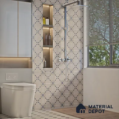 Moroccan Floor & Wall Tile TL 06059 Molise 200 x 200 mm Vitrified Matte Finish - 9 mm | Suitable For Kitchen, Bathroom, Balcony | 2 mm Spacer is Mandatory | Please Expect a Slight Variation of Pattern