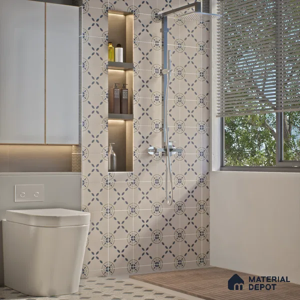 Moroccan Floor & Wall Tile TL 06059 Molise 200 x 200 mm Vitrified Matte Finish - 9 mm | Suitable For Kitchen, Bathroom, Balcony | 2 mm Spacer is Mandatory | Please Expect a Slight Variation of Pattern