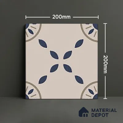 Moroccan Floor & Wall Tile TL 06059 Molise 200 x 200 mm Vitrified Matte Finish - 9 mm | Suitable For Kitchen, Bathroom, Balcony | 2 mm Spacer is Mandatory | Please Expect a Slight Variation of Pattern